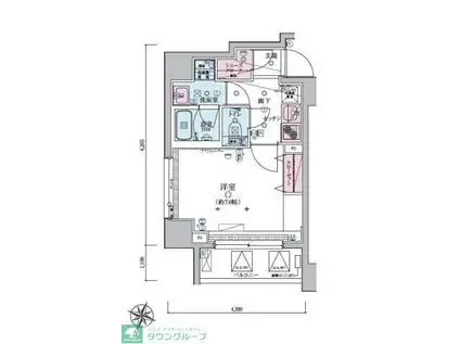 リヴシティ西川口参番館(1K/3階)の間取り写真