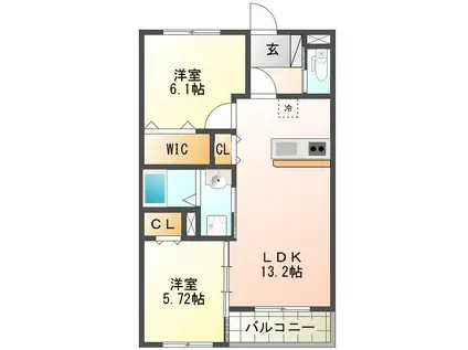 PRECIOUSII(2LDK/5階)の間取り写真