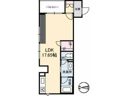 シャーメゾンステージ新山口駅前 A棟(ワンルーム/3階)の間取り写真