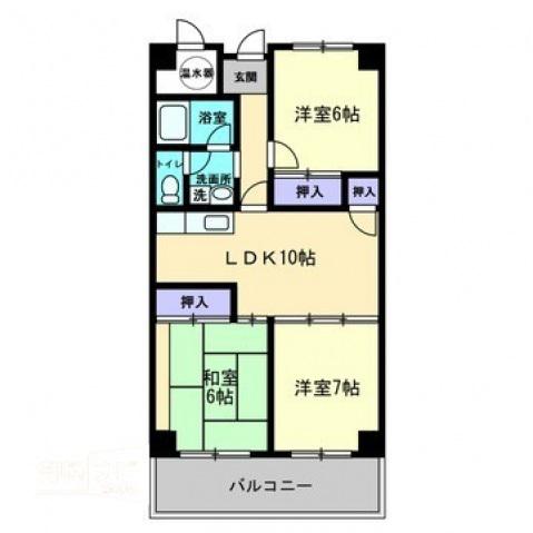 アーバン茜(3LDK/9階)の間取り写真