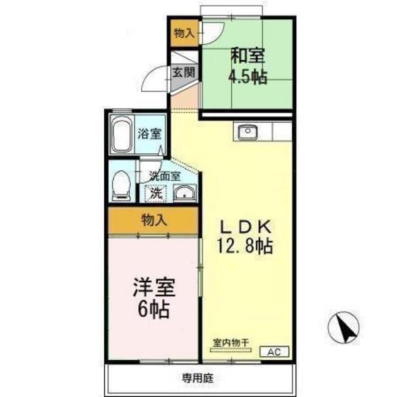 サンドール南(2LDK/1階)の間取り写真