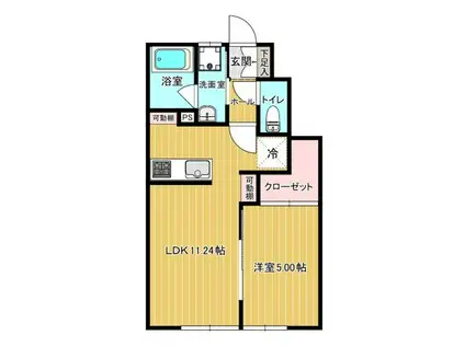 星の指輪(1LDK/1階)の間取り写真