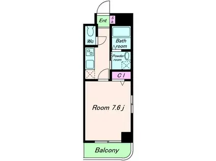 SOFIA ウエスト(1K/7階)の間取り写真