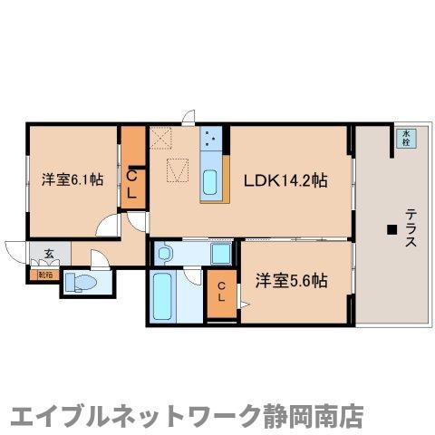 セジュール池田(2LDK/1階)の間取り写真