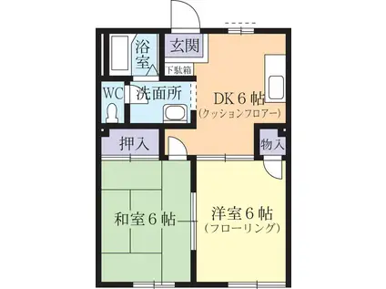 プレジオ栄(2DK/2階)の間取り写真