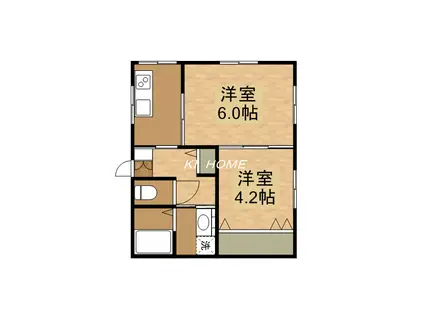メゾンエル沖野上(2K/3階)の間取り写真