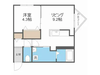 SEASONSII(1LDK/5階)の間取り写真