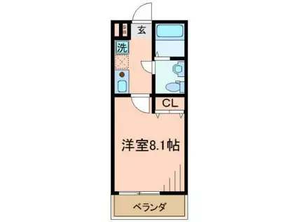 フィールドサイド(1K/2階)の間取り写真