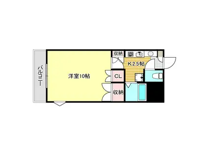 サルヴァトーレ麦島(1K/4階)の間取り写真