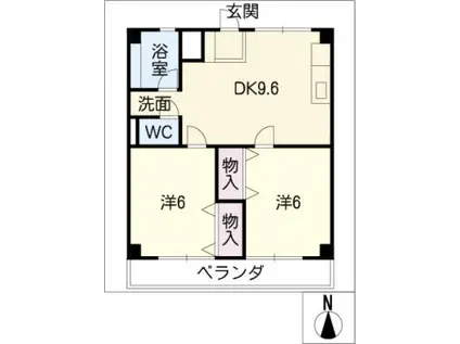 津IN COURT練木ノースコート(2DK/3階)の間取り写真
