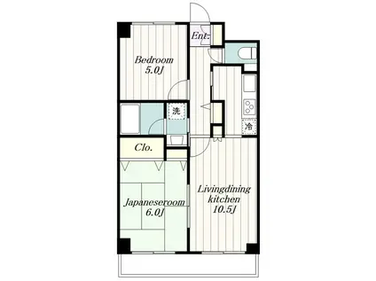 クリオ海老名弐番館(2LDK/7階)の間取り写真
