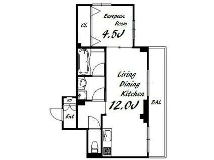 リアン春日野道(1LDK/4階)の間取り写真