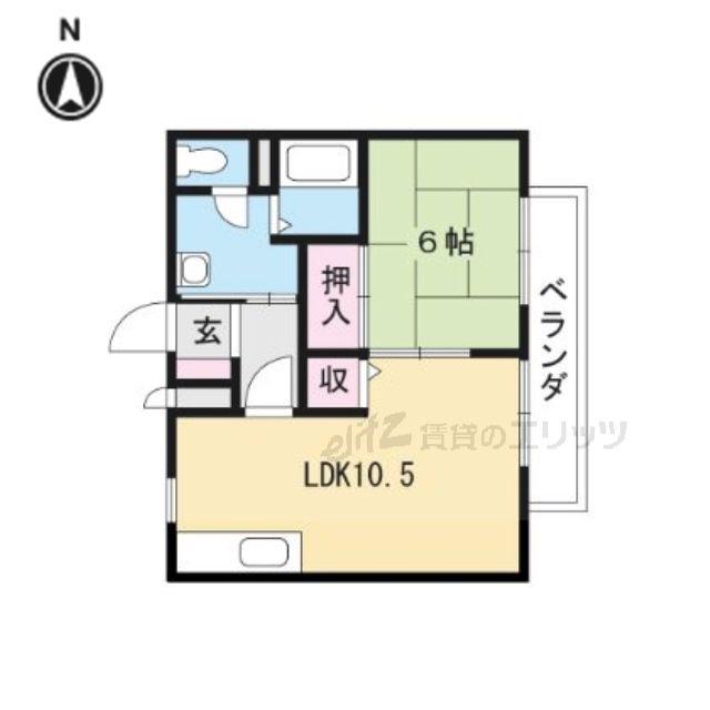 サンガーデンローズ(1LDK/2階)の間取り写真