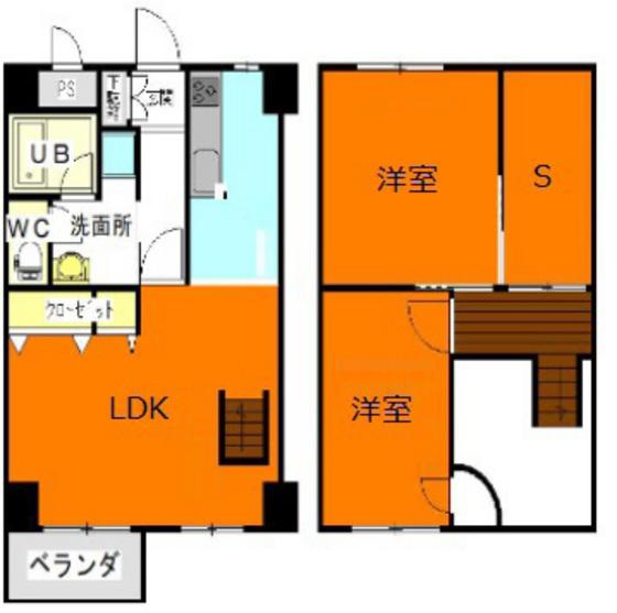 アーバンハウス大供(2SLDK/4階)の間取り写真