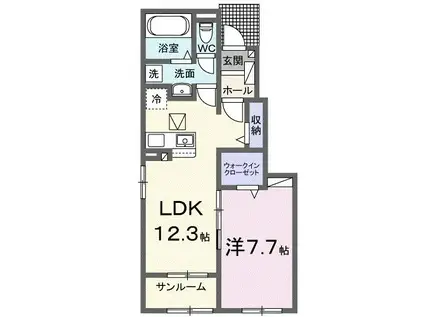 エスポワール・プルミエ(1LDK/1階)の間取り写真