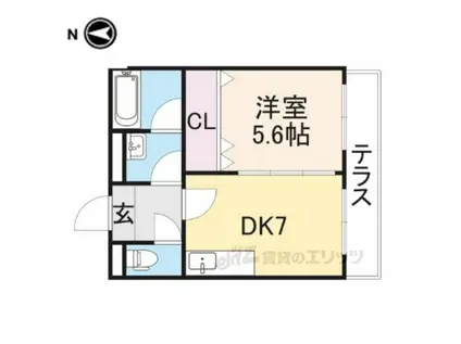 第8サンコーポ森脇(1DK/3階)の間取り写真