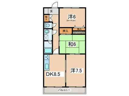 メゾンクレア(3DK/1階)の間取り写真