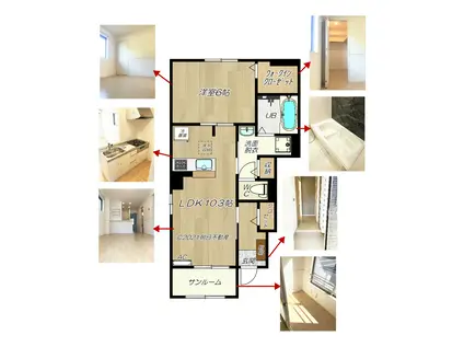 グランドゥール後藤II(1LDK/1階)の間取り写真