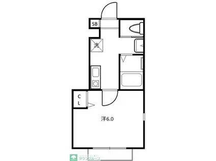 ベレガンス津田沼II(1K/1階)の間取り写真
