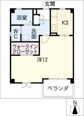 名鉄瀬戸線 三郷駅(愛知) 徒歩16分 3階建 築25年(1K/1階)の間取り写真