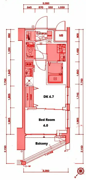 エステムプラザ横濱関内 2階階 間取り