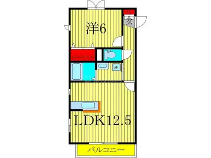 タウンライズ・コート(1LDK/2階)の間取り写真