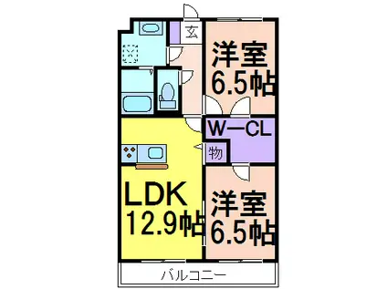 アーバンレジデンス(2LDK/5階)の間取り写真