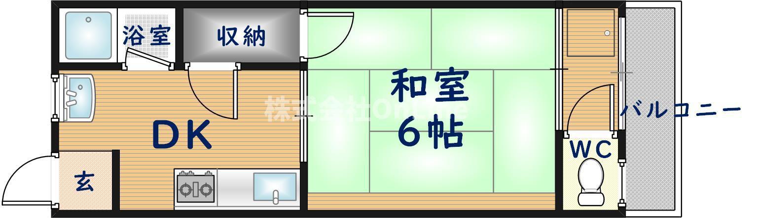 長栄寺第5コープ(1DK/3階)の間取り写真