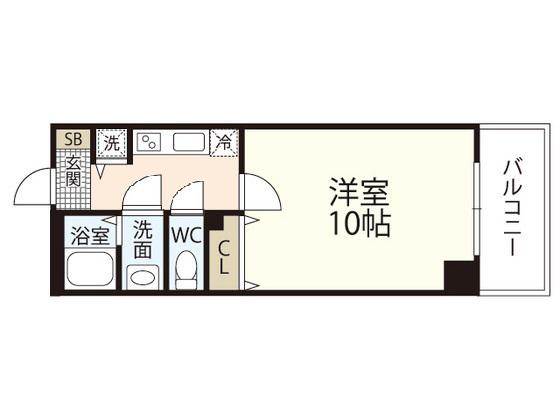 東雲パレス(1K/4階)の間取り写真