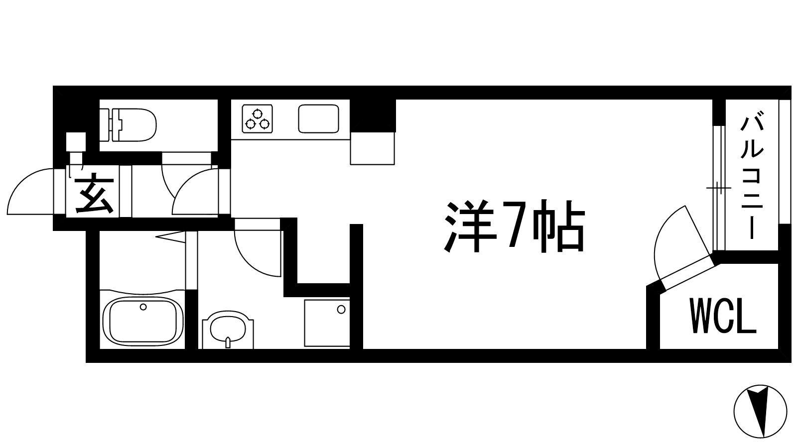 レオネクスト西伊丹Ⅱ(ワンルーム/2階)の間取り写真