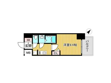 アドバンス名古屋シュテルン(1K/6階)の間取り写真