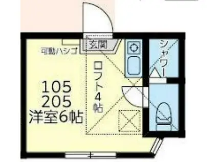 ユナイト阪東橋ジャクソンビル(ワンルーム/1階)の間取り写真