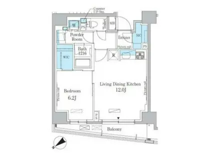 パークアクシス押上・隅田公園(1LDK/4階)の間取り写真