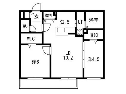 八軒3-2MS(2LDK/4階)の間取り写真