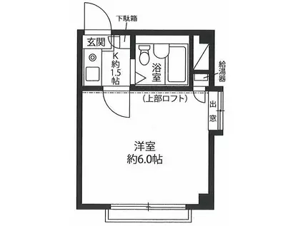 グランデ・ときわ台(1K/3階)の間取り写真