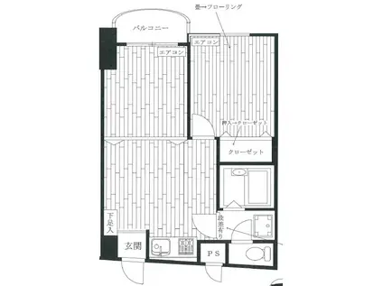 シャンポール東松原(2DK/2階)の間取り写真