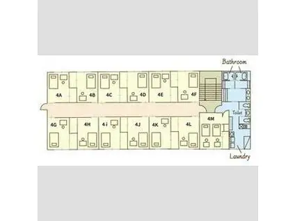 シエルハウス土樋(ワンルーム/4階)の間取り写真