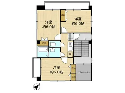 春日ビル(3K/5階)の間取り写真