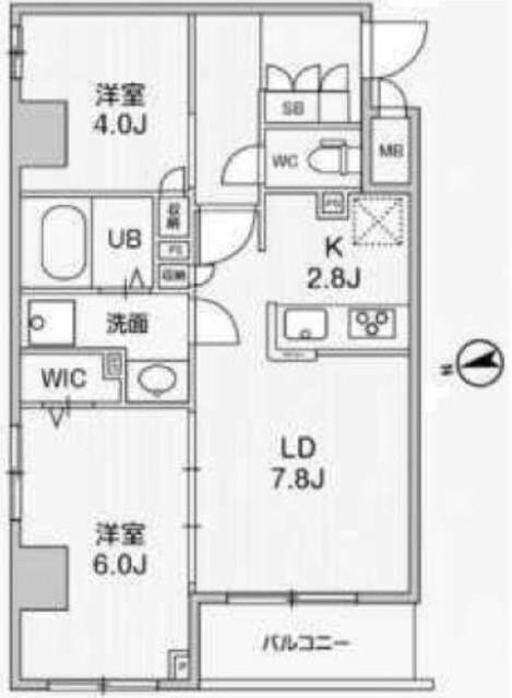 ALIVIS中野(2LDK/2階)の間取り写真
