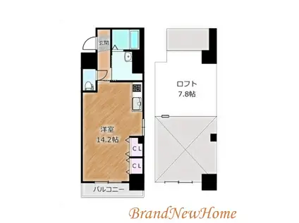 パークナードフィットなかもず(ワンルーム/10階)の間取り写真