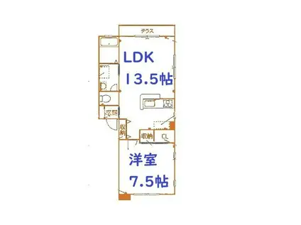 フォレスタ横浜(1LDK/2階)の間取り写真
