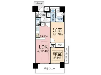 エステムコート京橋セレブⅠポーラスター(1LDK/9階)の間取り写真