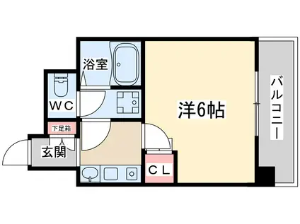 エステムプラザ梅田イースト(1K/6階)の間取り写真