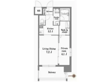 エンクレスト博多BELLE(2K/2階)の間取り写真