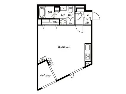 ランパール高輪(ワンルーム/1階)の間取り写真