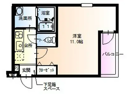 フジパレス深江橋VI番館(1K/3階)の間取り写真