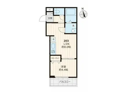 CARTE BLANCHE HIKIFUNE ラフィネ曳舟(1LDK/3階)の間取り写真