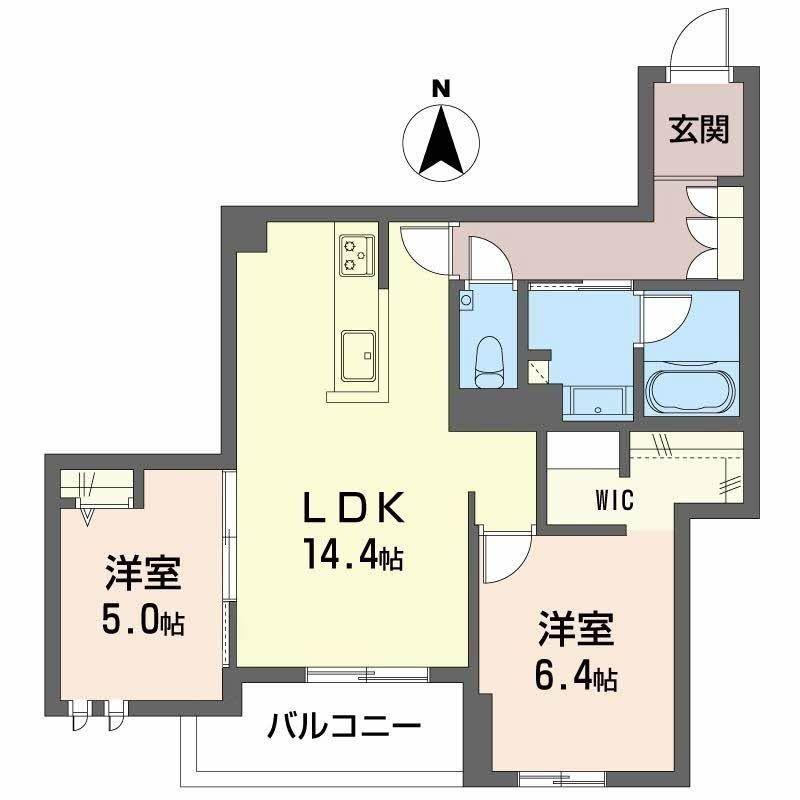 AVANCE東草深ウエスト(2LDK/4階)の間取り写真