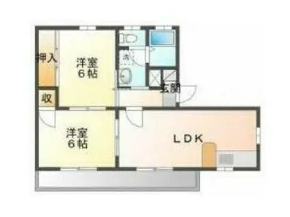 MARBLE(2LDK/1階)の間取り写真