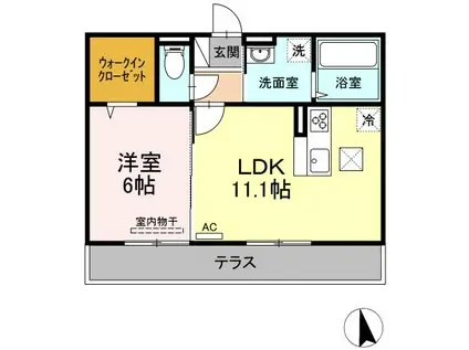 LUPINUS GARDEN(1LDK/1階)の間取り写真